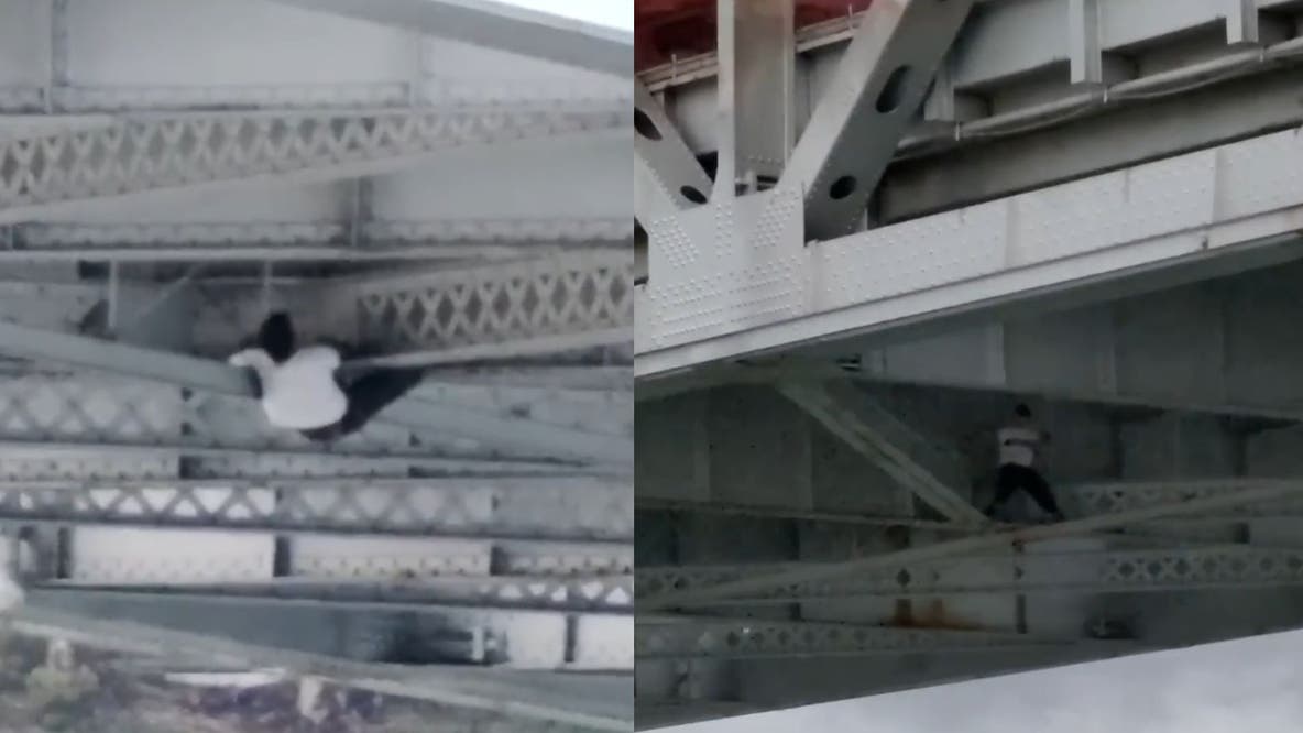 Wild San Francisco chase ends with stolen car suspect hanging under Bay Bridge