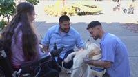 San Quentin inmates reunite with dog they trained — and meet woman service animal helps