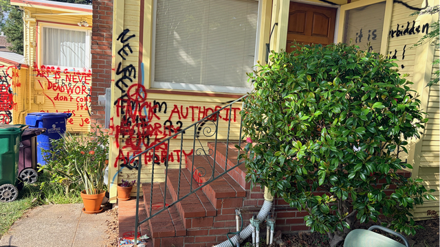 Oakland house covered in odd graffiti, causing neighbor outrage