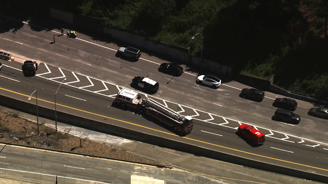 Crash, vehicle fire snarls traffic on eastbound Highway 24 in Orinda