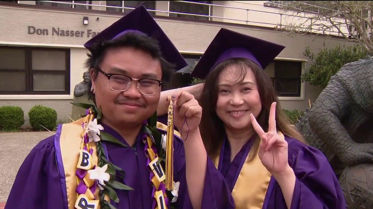 Mother and son graduate together at SFSU