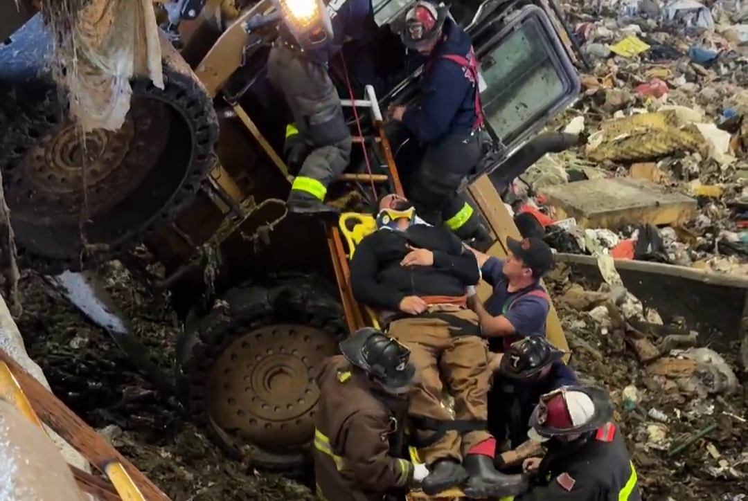 Recology worker injured after truck falls into recycling pit