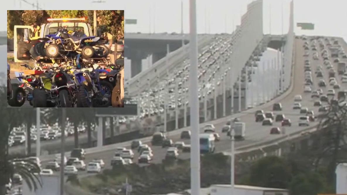 Dirt bike operation shuts down Bay Bridge for an hour before reopening; 60 bikes impounded