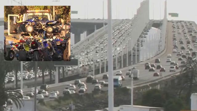 Dirt bike takeover shuts down Bay Bridge; 60 bikes impounded