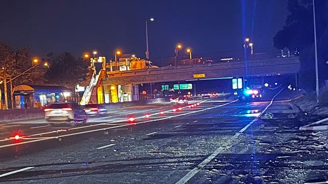 Car crashes, catches fire in San Jose, connector ramp closed