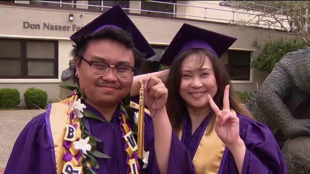 Mother and son graduate together at SFSU