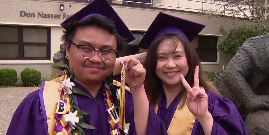 Mother and son graduate together at SFSU