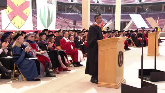 Stanford students walk out of graduation, sparking demonstration