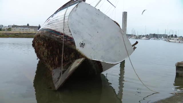 Boats illegally docked at Jack London Aquatic Center now sinking into estuary