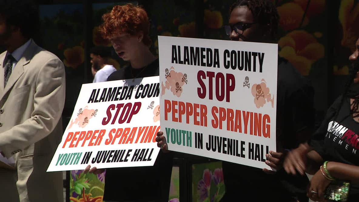 Youth protest pepper spray use at Alameda County juvenile hall