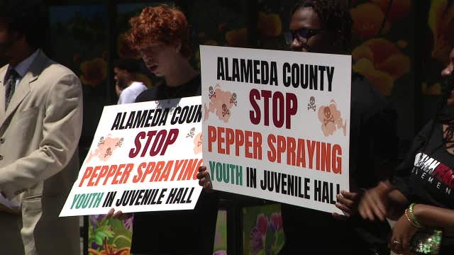 Youth protest pepper spray use at Alameda County juvenile hall