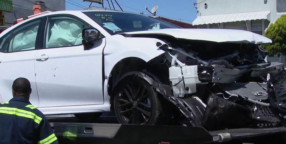 Child driving car strikes woman walking dog in Oakland