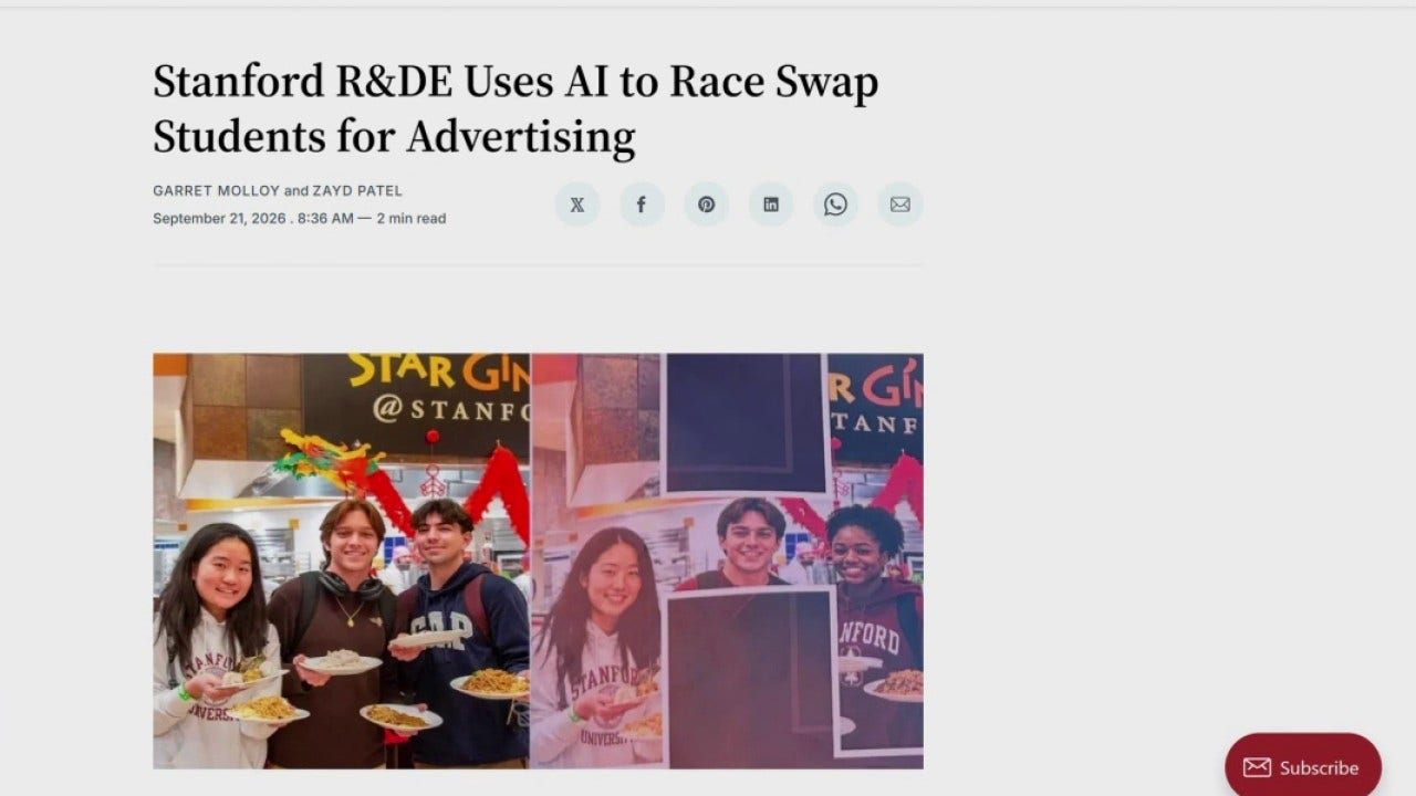 Stanford violates policy, uses AI to alter photo of students for advertising purposes