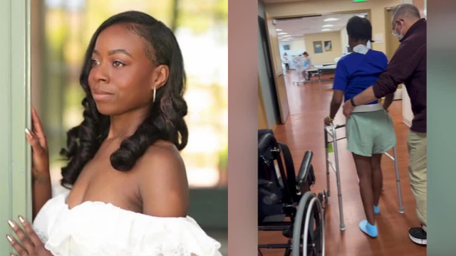 Oakland woman takes first steps after crash involving kid drivers