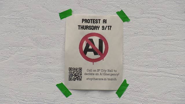 'Stop the AI Race' rally outside Dreamforce in San Francisco