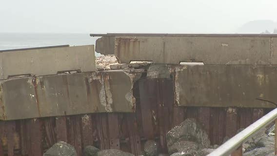 Crews begin to repair crumbling Pacifica Pier