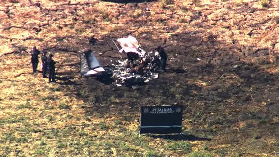 Petaluma plane crash kills 2, aerial views show severe wreckage