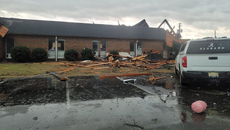 Daycare damaged by a tornado in Selma, AL (Amanda McCloud)