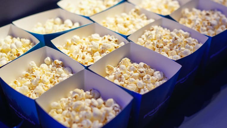 FILE - Boxes of popcorn are pictured. (Photo by Edward Berthelot/WireImage)