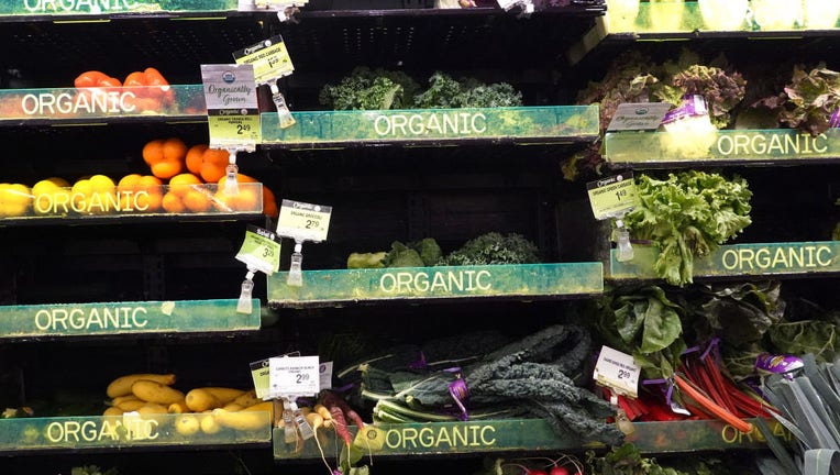 Organic labeled vegetables are offered for sale at a grocery store on Jan. 19, 2023, in Chicago, Illinois. (Photo by Scott Olson/Getty Images)