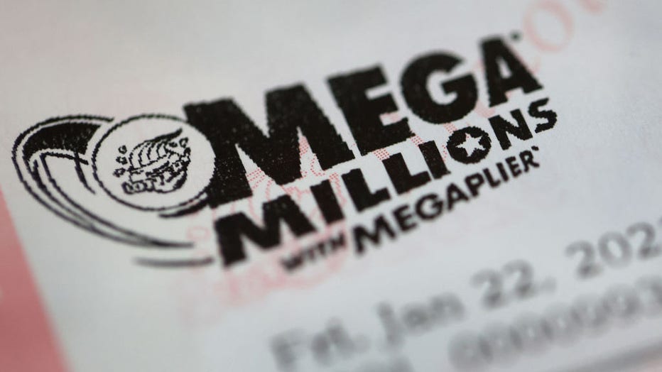 FILE - Mega Millions lottery tickets are sold at a 7-Eleven store in the Loop on Jan. 22, 2021, in Chicago, Illinois. (Photo Illustration by Scott Olson/Getty Images)