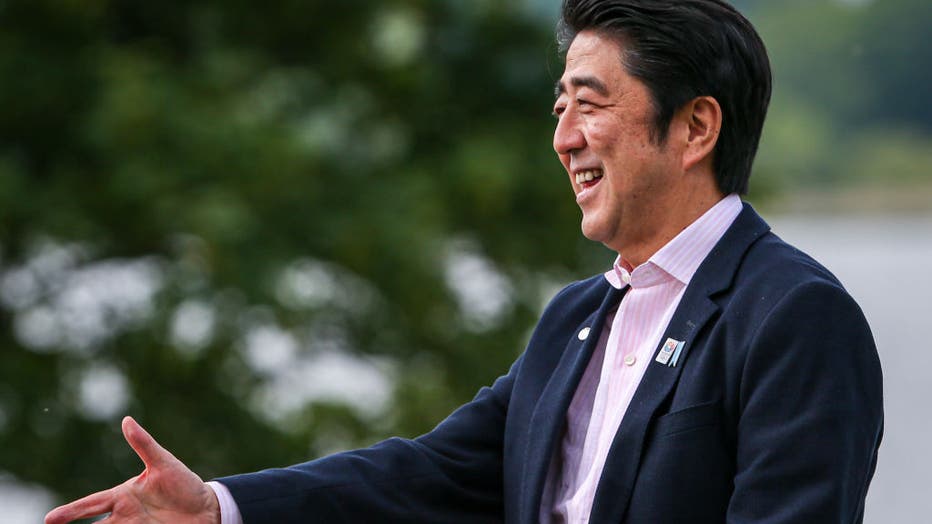 FILE IMAGE - Japanese Prime Minister Shinzo Abe as he attends the 2013 G8 Summit at the venue of Lough Erne on June 17, 2013, in Enniskillen, Northern Ireland. (Photo by Matt Cardy/Getty Images)