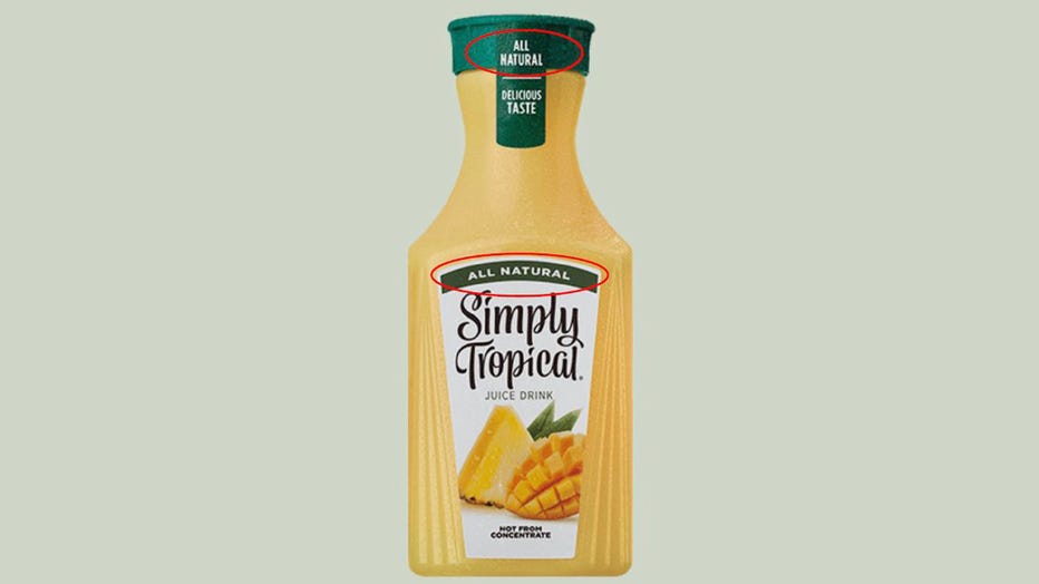 The Simply Tropical juice product is shown in an image provided in the complaint. 