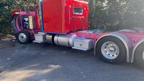 Thieves in Florida tried to camouflage a stolen hot pink semi by painting it red, deputies say