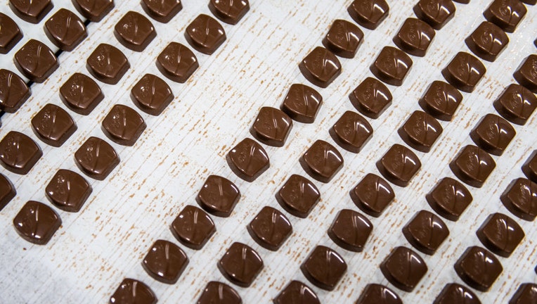 FILE IMAGE - Chocolates are seen during production at Mars Chocolate of North America factory on March 29, 2019, in Elizabethtown, PA (Photo by Salwan Georges/The Washington Post via Getty Images)