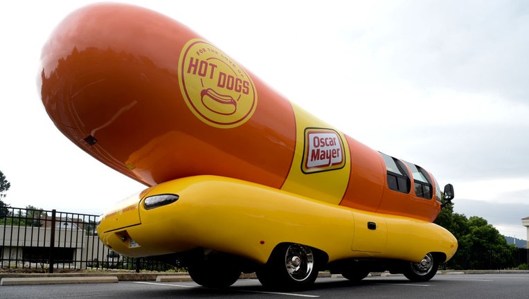 FILE IMAGE - The Oscar Mayer Wienermobile is parked in West Reading, Pennsylvania on July 11, 2019. (Photo By MediaNews Group/Reading Eagle via Getty Images)