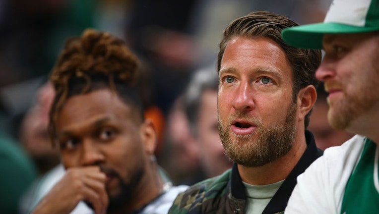 FILE IMAGE - Dave Portnoy, founder of Barstool Sports, looks on during Game One of the Eastern Conference Semifinals between the Boston Celtics and the Milwaukee Bucks at TD Garden on May 1, 2022, in Boston, Massachusetts. (Photo by Adam Glanzman/Getty Images)