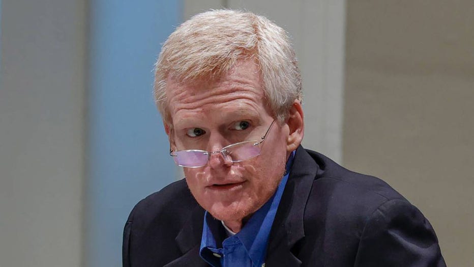 Alex Murdaugh sits in the Colleton County Courthouse in Walterboro, South Carolina, as his attorneys discuss motions in front of Judge Clifton Newman on Dec. 9, 2022. (Tracy Glantz/The State/Tribune News Service via Getty Images)