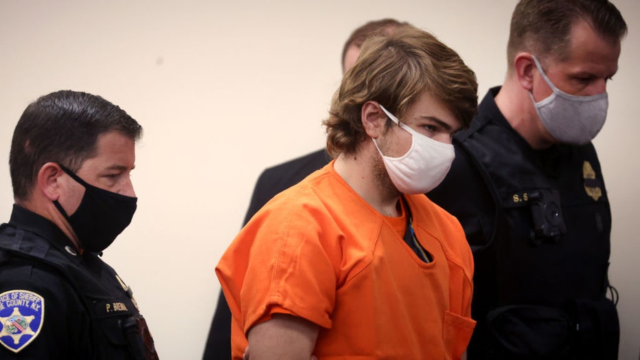 Payton Gendron arrives for a hearing at the Erie County Courthouse on May 19, 2022, in Buffalo, New York. (Photo by Scott Olson/Getty Images)