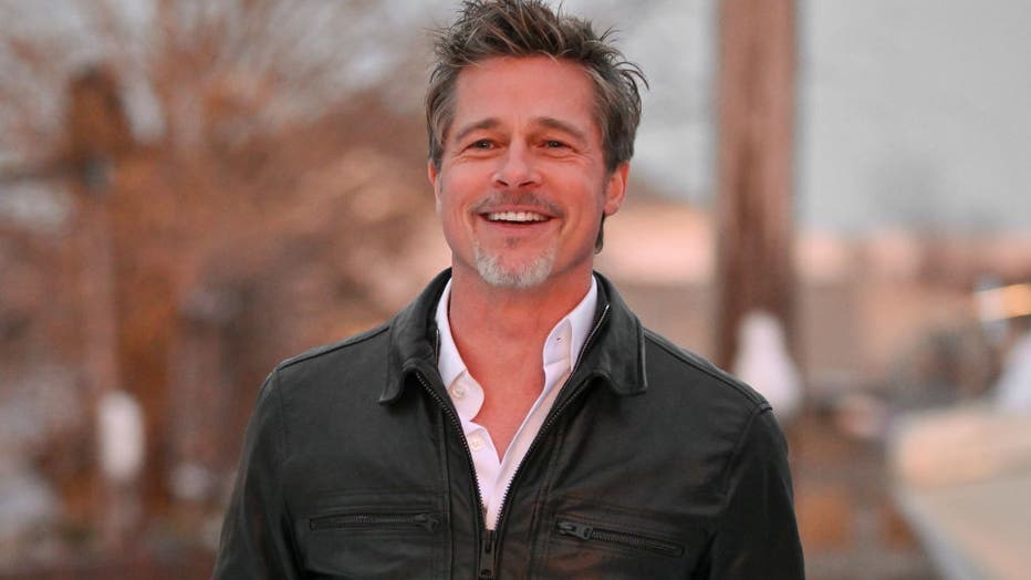 Brad Pitt is seen on the set of "Wolves" in Old Howard Beach on Feb. 13, 2023, in New York City. (Photo by James Devaney/GC Images)