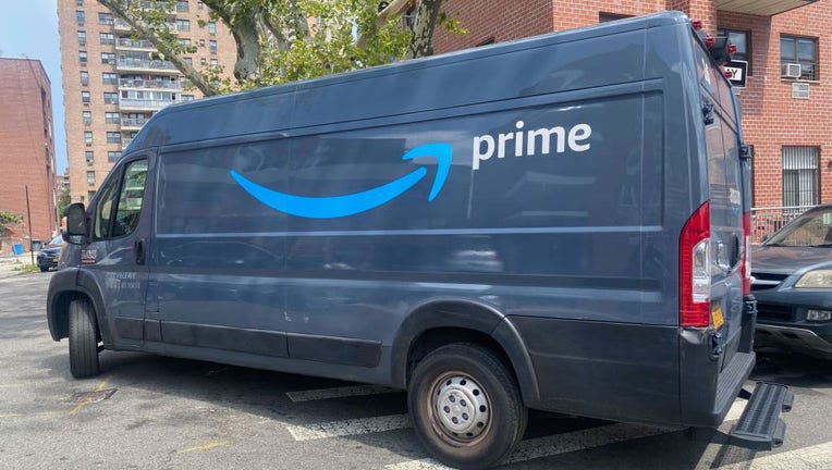 FILE IMAGE - An Amazon Prime van is seen parked by residential buildings, Queens, New York. (Photo by: Lindsey Nicholson/UCG/Universal Images Group via Getty Images)