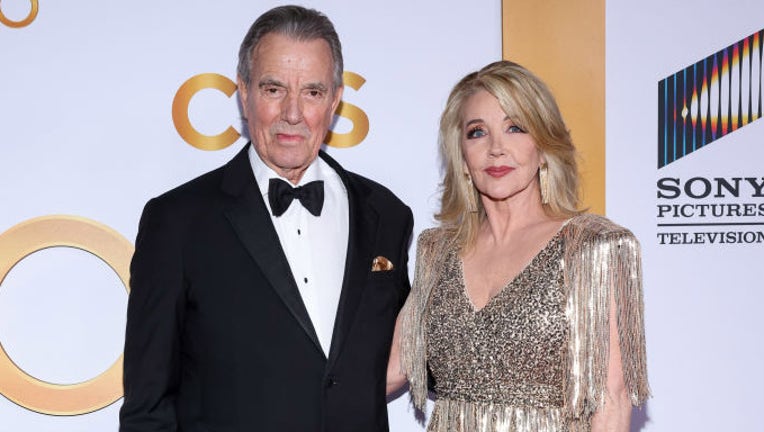 Eric Braeden and Melody Thomas Scott attend Red carpet event for the 50th Anniversary of Daytime’s #1 Drama "The Young and The Restless" at Vibiana on March 17, 2023, in Los Angeles, California. (Photo by Victoria Sirakova/Getty Images)