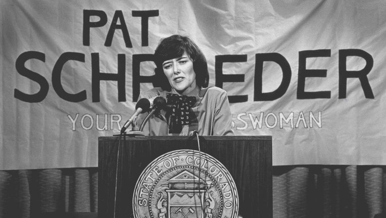 Rep. Pat Schroeder is pictured in an archive image from the 1980s. (Denver Post via Getty Images)