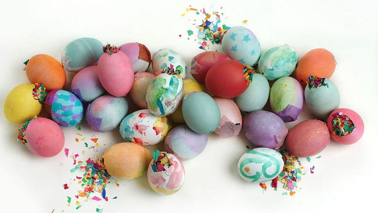 Cascarones, or confetti-filled eggshells, are pictured in a file image. (Credit: Washington Post Studio via Getty Images)