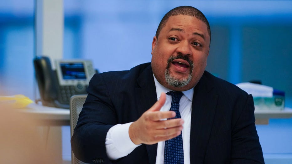 FILE - Alvin Bragg, Manhattan district attorney, speaks during an interview in New York, US, on Thursday, Dec. 15, 2022. Photographer: Christopher Goodney/Bloomberg via Getty Images