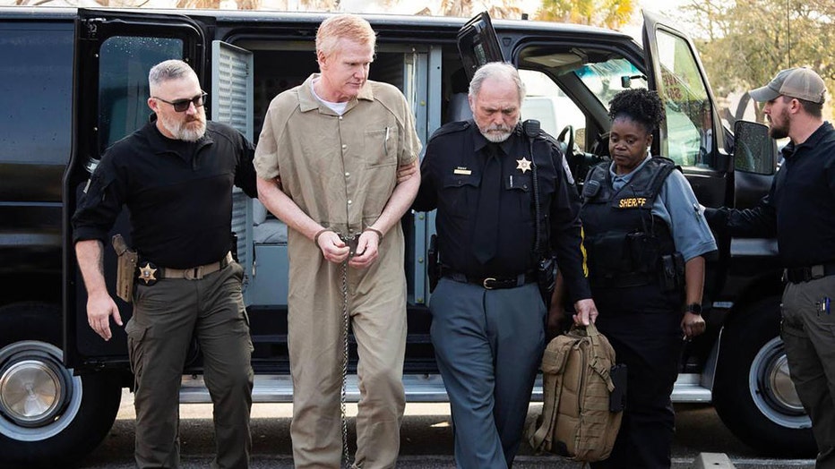 Alex Murdaugh is taken to the Colleton County Courthouse for sentencing on March 3, 2023, in Walterboro, South Carolina. (Joshua Boucher/The State/Tribune News Service via Getty Images)