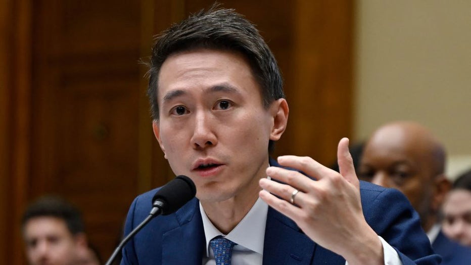 TikTok CEO Shou Zi Chew testifies before the House Energy and Commerce Committee hearing on "TikTok: How Congress Can Safeguard American Data Privacy and Protect Children from Online Harms," on Capitol Hill, March 23, 2023, in Washington, D.C. (Photo by OLIVIER DOULIERY/AFP via Getty Images)