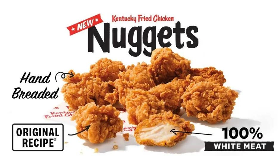 The new chicken nuggets are pictured in a promotional image. (Credit: KFC)