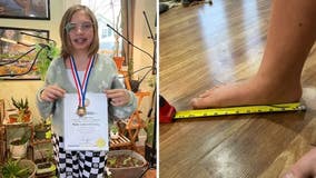 Michigan 4th grader called 'big footed' and teased at school sets world record with her size 10.5 feet