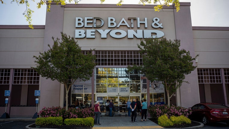 Customers wait to enter a Bed Bath & Beyond store in Pleasant Hill, California, on April 24, 2023. Photographer: David Paul Morris/Bloomberg via Getty Images