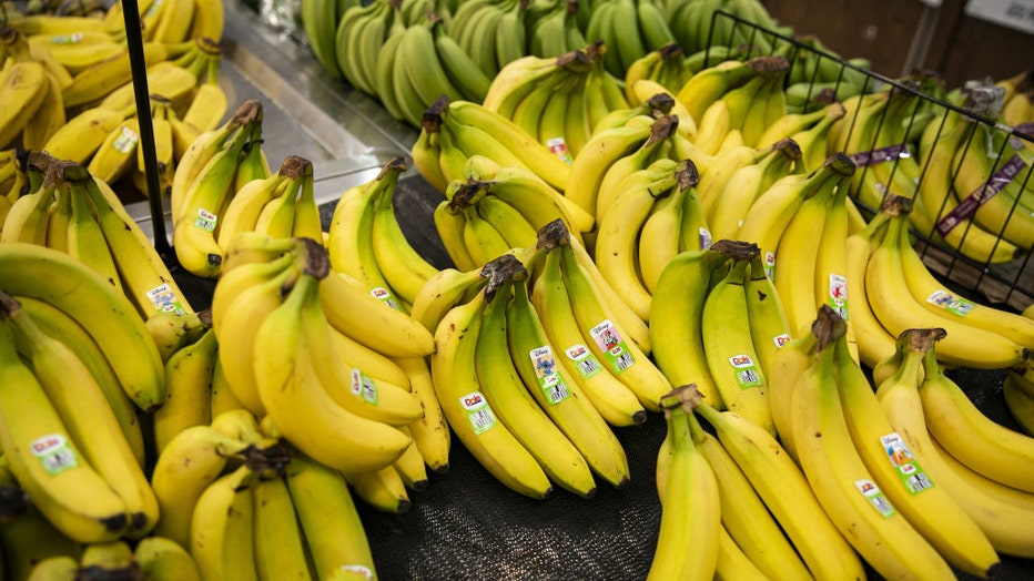 FILE - Bananas at a grocery store in Fairfax, Virginia, on April 6, 2023. Photographer: Al Drago/Bloomberg via Getty Images