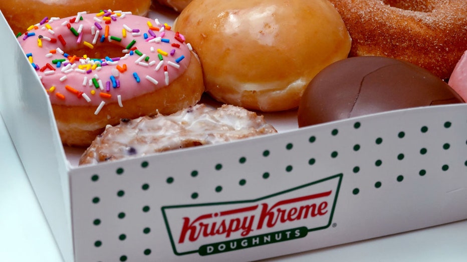 FILE - Doughnuts are sold at a Krispy Kreme store on May 5, 2021, in Chicago, Illinois. (Photo Illustration by Scott Olson/Getty Images)