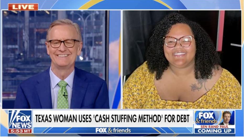 Jasmine Taylor of Texas joined "Fox and Friends" to discuss how she paid off $70K in debt in just two years using a "cash-stuffing" method. (Fox News / Fox News)