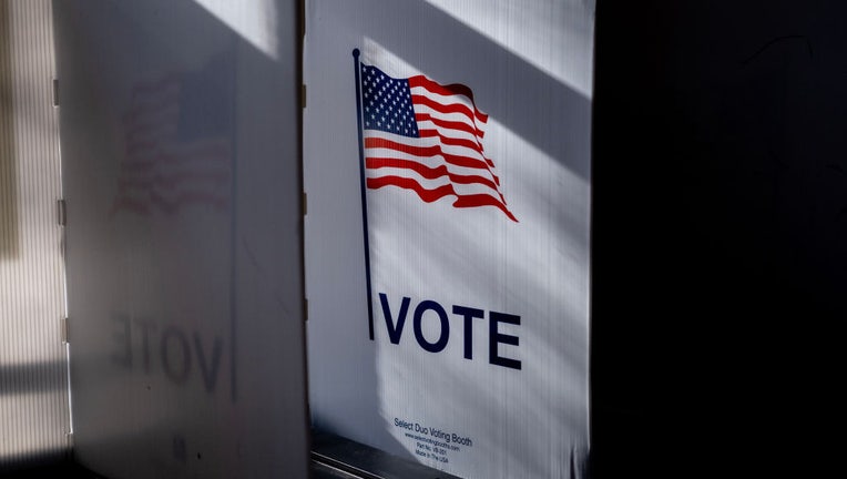 FILE - A voting booth at the Gates of Heaven Synagogue on Nov. 8, 2022, in Madison, Wisconsin. (Photo by Jim Vondruska/Getty Images)
