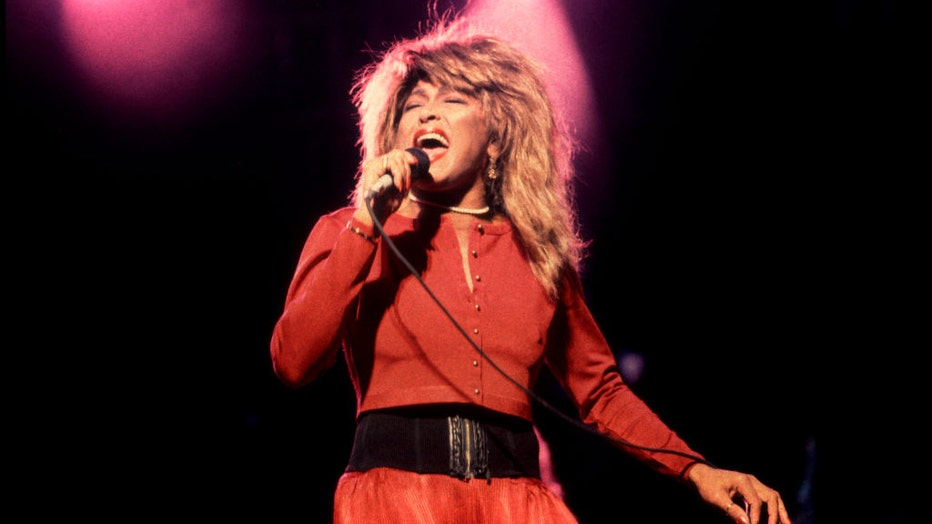 FILE - Tina Turner performs onstage at the Poplar Creek Music Theater, Hoffman Estates, Illinois, on Sept. 12, 1987. (Photo by Paul Natkin/Getty Images)