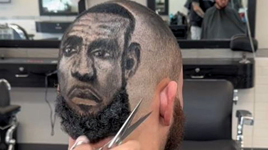 Lakers fan elevates hair game with LeBron James image shaved on head